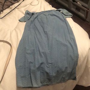 Jcrew off the shoulder denim dress